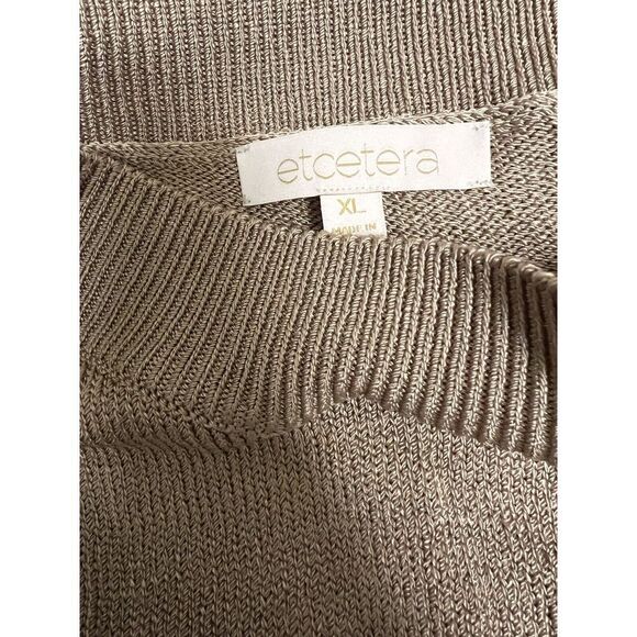 CNS) NWT $218 Women's ETCETERA X-Large Carmel Brown Long Sleeve Sweater Sheen - Picture 8 of 11